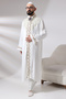 White Hakim Collar Embroidered Men's Prayer Robe Imam Cibah - 6