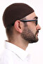 Lace Cotton Knitwear Machine Knitted Skullcap Brown - 4