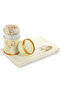 Special Cylinder Boxed Set with Pearl Prayer Beads Tulle Shawl Cream Color