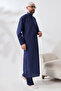 Navy Blue Çınar Dagron Fabric Men's Hajj Umrah Outfit Fistan Set - 2