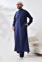 Navy Blue Çınar Dagron Fabric Men's Hajj Umrah Outfit Fistan Set - 3