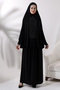 Two Pieces Pearls Jewelled Lower Top Practical Prayer Dress 8017 Black