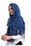 شال تول نارين باللون الأزرق الداكن 60x160 - 5