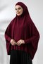 Burgundy Ready Practical Sultanhead Hijab Sleeve Combed Cotton Souffle Scarf Hijab - 3