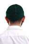 Green Folded Plain Pattern Winter Velvet Skullcap Hat - 6
