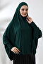 Emerald Green Ready Practical Sultanbaş Hijab Sleeve Combed Cotton Souffle Scarf Hijab - 2