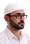 قلنسوة شتوية مخملية بنمط عادي - أبيض