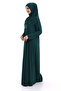 One Piece Practical Prayer Dress with Headscarf and Robe 8015 Emerald Green - 4