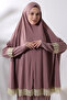 Two-Piece Scalloped Practical Top and Bottom Prayer Dress 8018 Dusty Rose - 4