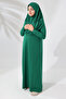 One Piece Practical Children's Prayer Dress with Headscarf Green - 6