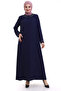 Collar and Sleeve Stoned Hijab Ferace 23300-23 Indigo