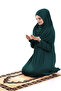 One Piece Practical Prayer Dress with Headscarf and Robe 8015 Emerald Green - 6