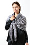 Gray Tasseled Tulle Shawl Mevlüt Coverlet - 6