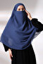 Blue Three-Layer Veiled Short Chiffon Hijab Souffle Scarf - 2