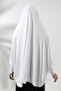 وشاح حجاب Sultanbaş عملي جاهز باللون الأبيض بأكمام من القطن الممشط Hijab - 3