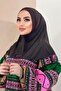 Women's Hijab Bitter Brown Snap Fastener Neck Collar Hijab Bonnet Model Scarf Shawl - 2