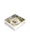 Velvet Covered Mini Quran Box - With Rosary - Cream
