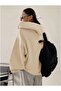 Zippered Oversize Hooded Sweatshirt - 2