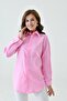 Pink Basic Long Women's Shirt – Comfortable Fit, Loose, Pocketless, Plain, for Daily and Office Combinations - 7