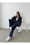 Women's Striped Lined Blazer Jacket and Trousers Set 5555 (100% Cotton, Anti-Pilling) - 3