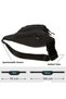 Unisex Black Casual Waist Bag Vegan Leather Cross Shoulder Bag with Headphone Outlet Waterproof Fabric - 8