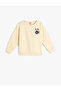 Sweatshirt with Print Detail, Long Sleeves, Crew Neck, Ribbed