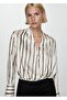 Striped wrap blouse