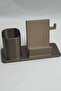 Desktop Pen Holder and Phone Stand - Gold Brown - 2
