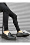 Laceless High Black Sole Classic Leather Tasseled Men's Shoes - 2