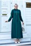Long Ferace Tunic with Hidden Buttons and Buckle Detail on the Front - 2