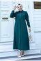 Long Ferace Tunic with Hidden Buttons and Buckle Detail on the Front - 3