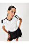 Bow Detail T-Shirt Crew Neck Short Sleeve Cotton