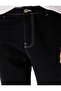 Denim Shorts Loose Fit Bermuda Style with Pockets and Stitching Detailing in Cotton - 5