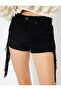 X Zeynep Bastık - Mini Denim Shorts Faux Leather Long Tassel Detailed Pocket - 5