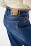 Funny Mid-High Waist Straight Cut Straight Leg Blue Women's Jean Pants - 4