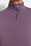 Mor Regular/Normal Kesim Dik Yaka Fermuarlı Pamuklu Basic İçi Polarlı Sweatshirt TMNAW24SW00041 - 4