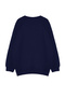 Lacivert Büyük Beden Bisiklet Yaka Oversize/Geniş Kesim İçi Polarlı Sweatshirt TMNAW24AO00007 - 9