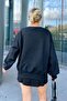 Black Joel Los Angeles Printed Crew Neck Cotton Women's Sweatshirt - 5