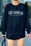 Black Joel Los Angeles Printed Crew Neck Cotton Women's Sweatshirt - 4