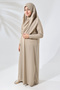 One Piece Practical Children's Prayer Dress with Headscarf Cream - 6