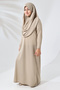 One Piece Practical Children's Prayer Dress with Headscarf Cream - 7