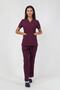 Scrubs Plum V-Neck Surgical Suit & Bonnet - 2