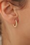 Zircon Stone Tamtur Gold Earrings 14 mm Women's - 5