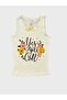 Girls' Cotton Yellow and White Floral Print 2-Pack Tank Top - 4
