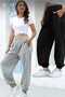 2-Pack Jogger Sweatpants - Black Gray Elastic Cuff High Waist Sweatpants - 5