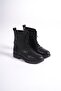 Women's Black Zippered Lace-Up Non-Slip Sole Boots 2306 - 4