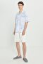 Men's White Linen Comfort Fit Relaxed Fit Side Pocket Shorts
