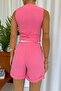 Self-Belted Original Brand Pens Detail Shorts - Pink - 2