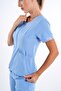Baby Blue Lily Model Zippered Soft Lycra Doctor, Nurse Surgical Uniform Set - 4