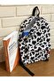 Cow Pattern Printed School Backpack - 3